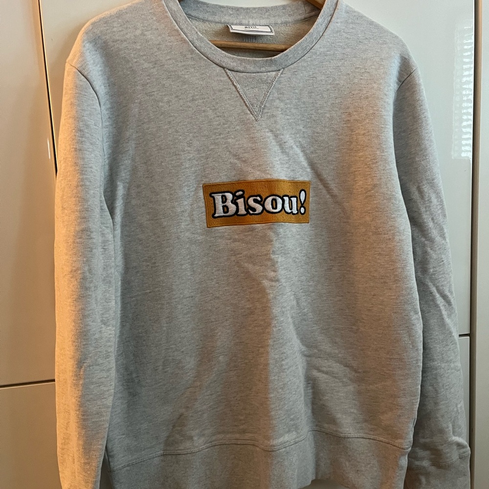 Ami Alexandre Mattiussi Gray Crewneck Sweater Bisou!